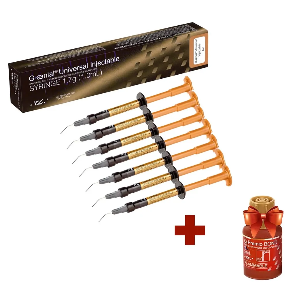 GC G-AENIAL UNIVERSAL INJECTABLE KOMPOZİT ( PROMO PACK 7 ADET G-AENIAL INJECTABLE SYRINGE + 1 G-PREMIO BOND )