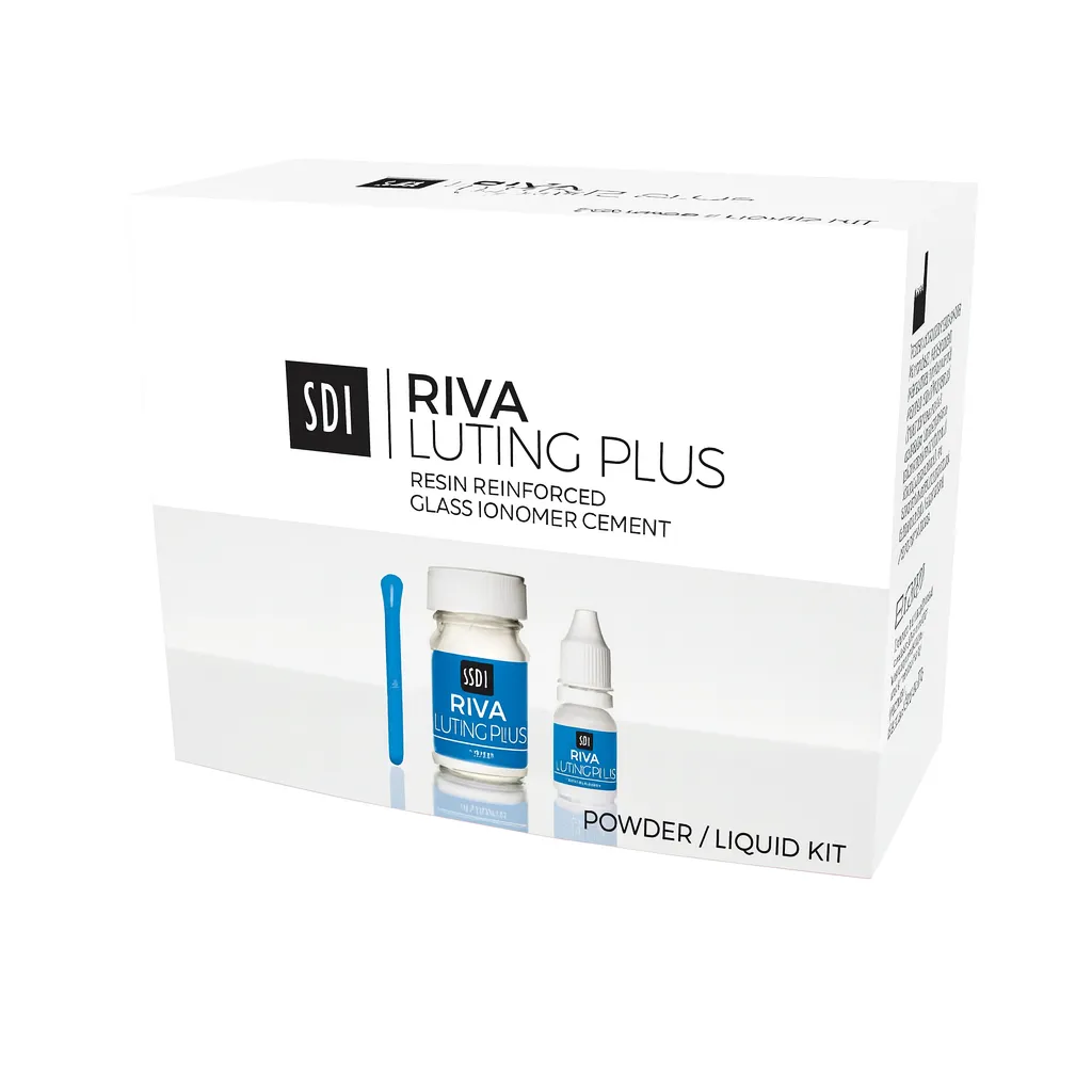 SDI CAM İONOMER YAPIŞTIRMA SİMANI REZİN BAZLI RIVA LUTING PLUS 1x25gr TOZ + 1x10ml LİKİT